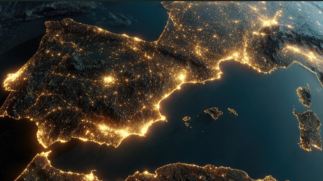 Mapa de España con conexiones por Comunidad Autónoma